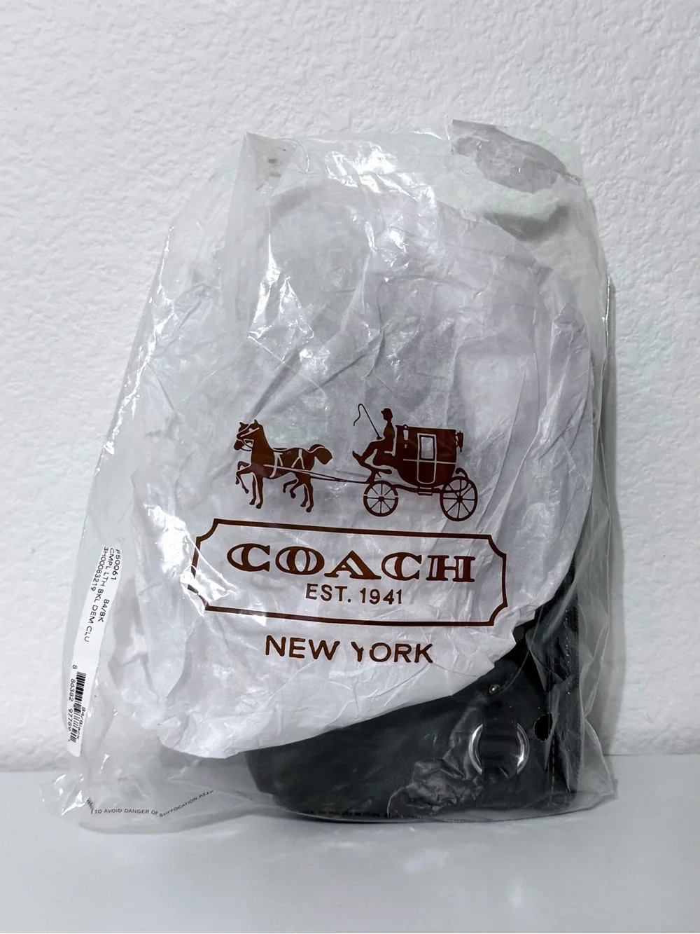 Coach Black Leather Wristlet Mini Bag Clutch w/ Silver-Tone Hardware